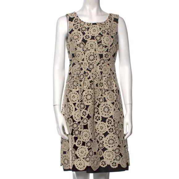 Lela Rose Dress Doily Crotchet Floral Black Pockets Lace Races Frock Sz 4 (K - Picture 1 of 8